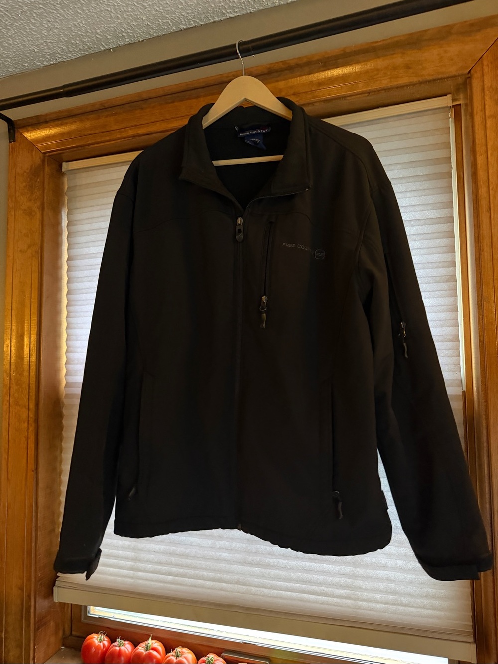Free Country Men's Black Lightweight Softshell Jacket large 0135